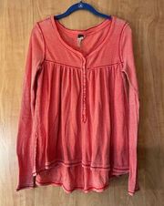 FREE People Long Sleeve Button Front Shirt