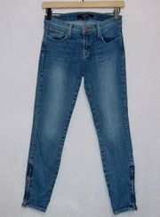 J brand Medium Wash Denim Mid Rise Capri Ankle Zip Jeans size 26