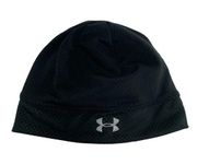 Under Armour Hat Womens One Size Black Stretch Beanie Athletic Active Poly