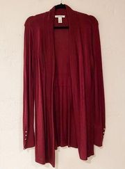 White House Black Market Long Sleeve Cardigan in Red Size Medium