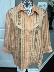 NWOT . Size 18 Coral Colored Button Down Shirt