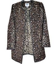 Old Navy Animal Print Wool Blend Faux Fur Coatigan Size Small