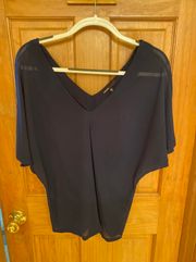 Navy Blue Sheer Top