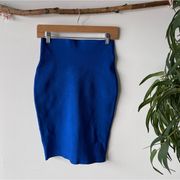 Wow Couture Blue Bandage Pencil Skirt