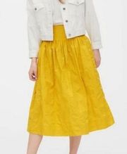 GAP Embroidered Pintuck Pleated Poplin Midi Skirt 2 With pockets