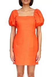 NWT Sanctuary Women's Solid Resort Puff-Sleeve Poplin Dress