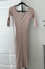 Pastel Pink Ribbed Dress