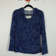 NWT Gypsy Rose Royal Blue Paisley Sweatshirt Size Medium