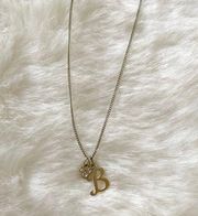 Disney Gold B Monogram Mickey Jewel necklace