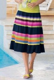 Soft Surroundings Fiesta Colorful A Line/Full Skirt sz Large