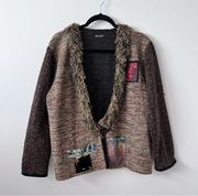 Lee Andersen art to wear fringe lagenlook jacket cardigan