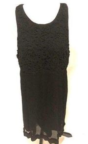 ECI Black silk dress size 12