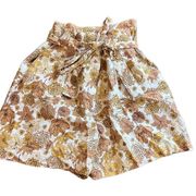 C & C California sunflower print high waisted shorts