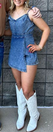 Denim Skort Romper