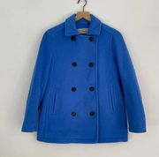 L.L. Bean Double Breasted Fleece Blue Peacoat Women's Petite XS