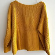 Mustard Yellow Oversized Crewneck Sweater, Size Medium