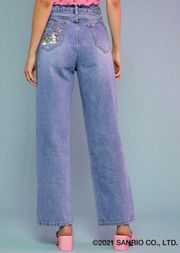 X  Shein Unicorn Rainbow Mom Jeans Straight Leg Y2K Denim Pants S