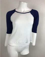 POPULAR BASICS Large Child Shirt Blue and White XS