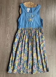 Woman’s Susan Bristol Casuals Floral Dress Size 6 Embroidered Sleeveless