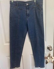 Umgee Boutique Brand Mom pointe jeans V cuff large