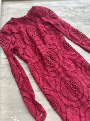 Red Crochet Dress