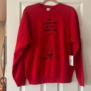 Redone Oversized Crewneck Sweatshirt To Know me is to love me Size XS/Small NWT