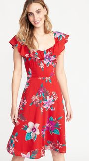 Red Floral Dress 