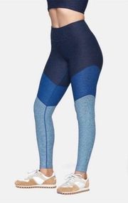 GUC Outdoor Voices Springs 7/8 Legging Colorblock Blue Navy Deep Sea Mist Small