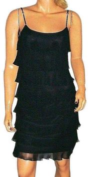 ABS.Allen Schwartz Black Ruffed Dress 6