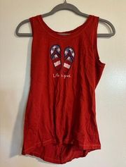 Life is Good Patriotic Tank Top