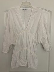 ZARA White Flowy Blouse