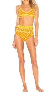 TulaRosa Elias Swim Bikini Bottom Yellow Orange Tan Size Medium