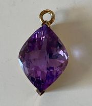 Vintage 5 CARAT MARQUIS AMETHYST PENDANT 14K GOLD