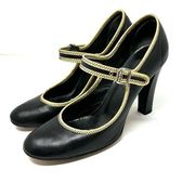 MARC JACOBS black leather Mary Jane heels, made in Italy, size 9.5