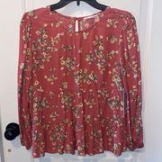 BNWT Lily Star Long Sleeve Floral Babydoll Blouse