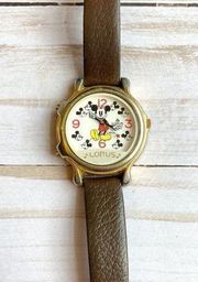 Lorus Vintage 1980's Disney Mickey Mouse Singing Watch with Leather Band