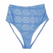 Swim Baby Blue Crochet High Waist Cheeky Bikini Bottoms