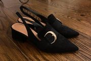 Black Slingback Heels with Gold Detail EU size 6