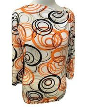 St John quarter sleeve ruched tunic multi swirl exclusive to Nordstrom small