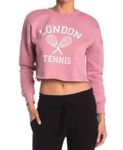 NEW Abound Pink Cropped London Tennis Sweatshirt