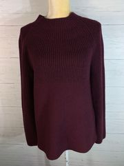 Mock neck maroon ribbed womens sweater size XS
