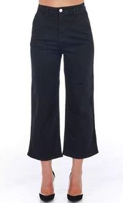 Frankie Morello Chic High-Waist Cropped Trousers - Versatile Black NWT