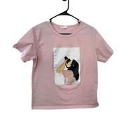 ROMWE Pink Graphic Short Sleeve T-Shirt