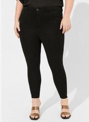 Torrid Studio Luxe Ponte Pants Black Skinny Mid Rise Stretch Ankle Size 16R