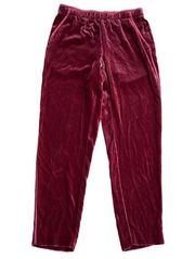 Lafayette 148 New York Scarlet Red Velvet Track Pants, EUC, Small, MSRP $448