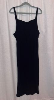 Square Neck Black Dress