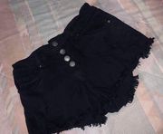 Black denim shorts