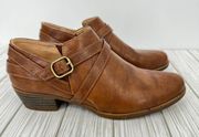 Life Stride Adley vegan brown leather harness flex support ankle boots  8