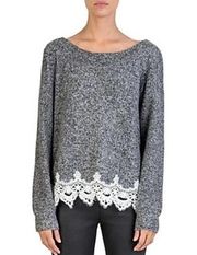 The Kooples Sport Fleece Lace-Trim Sweatshirt