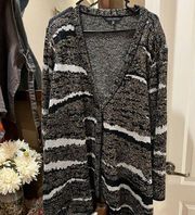 MING WANG Cardigan Sweater 2X Knit Long Sleeve